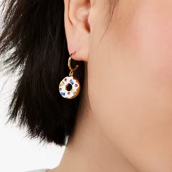 Kate Spade Donut Coffee Break Donut Huggies Earrings - Picture 10 of 12